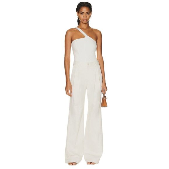 LE ORE One Shoulder Bodysuit in Canvas XSmall New Womens One Shoulder Tank Top - Picture 9 of 9